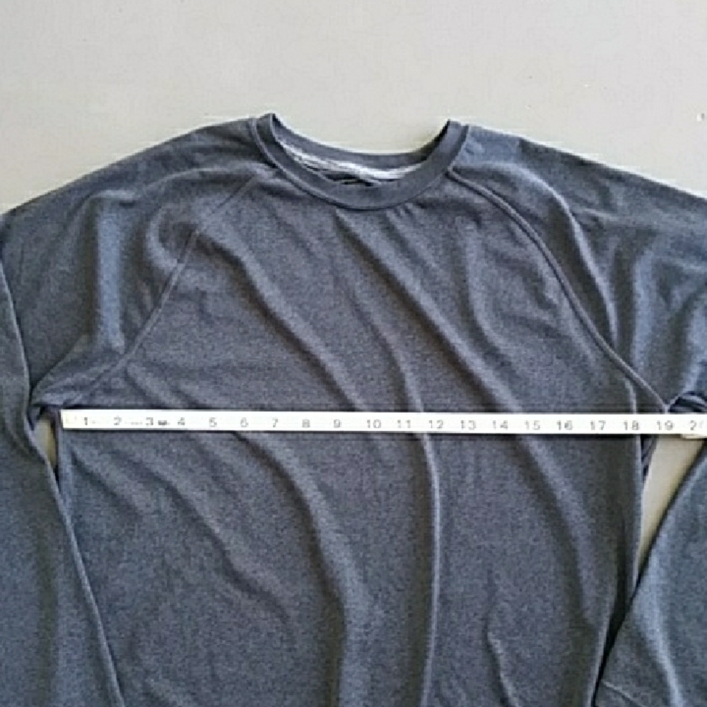 Layer 8 Men's Charcoal Long Sleeve Performace Top Medium - Picture 2 of 6